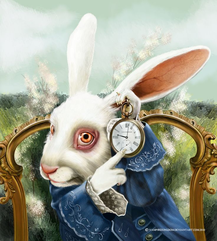 White Rabbit holding a pocket watch